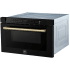 Forno Capoliveri FMWDR300024BLK - 24 Inch Built-In Microwave Drawer in Brass Handle Angle View