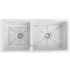 ZLINE FRC5121WH36 - 36 in. Palermo Farmhouse Apron Front Double Bowl Reversible Fireclay Kitchen Sink with Bottom Grid in White Gloss