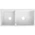ZLINE FRC5121WH36 - 36 in. Palermo Farmhouse Apron Front Double Bowl Reversible Fireclay Kitchen Sink with Bottom Grid in White Gloss
