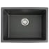 ZLINE FRC5123CL24 - 4-Inch Rome Dual Mount Single Bowl Fireclay Kitchen Sink with Bottom Grid in Charcoal