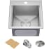 Kraus KWT32115316 - 15 Inch Top Mount Workstation Single Bowl Stainless Steel Outdoor Rated Kitchen Sink