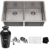 Kraus Standart PRO Series KHU1023310075MB - 33 Inch Undermount Double Bowl 50/50 Kitchen Sink with WasteGuard™ Garbage Disposal