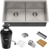 Kraus KWU1123310075MB - 33 Inch Undermount Workstation Double Bowl Stainless Steel Kitchen Sink