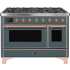 Ilve Majestic II Collection UM12FDNS3BGPLP - 48 Inch Blue Grey Natural Gas Freestanding Range