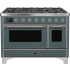 Ilve Majestic II Collection UM12FDNS3BGCLP - 48 Inch Blue Grey Natural Gas Freestanding Range