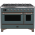 Ilve Majestic II Collection UM12FDNS3BGBLP - 48 Inch Blue Grey Natural Gas Freestanding Range