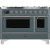 Ilve Majestic II Collection UM12FDNS3BGCLP - 48 Inch Blue Grey Natural Gas Freestanding Range