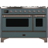Ilve Majestic II Collection UM12FDNS3BGBLP - 48 Inch Blue Grey Natural Gas Freestanding Range