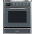Ilve Majestic II Collection UMI30NE3BGC - Majestic II 30 Inch Electric Freestanding Range in Blue Grey with Chrome Trim