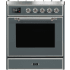 Ilve Majestic II Collection UM30DNE3BGCLP - Majestic II 30 Inch Dual Fuel Natural Gas Freestanding Range in Blue Grey with Chrome Trim