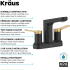 Kraus Indy™ Series FUS14102SFBBMB - 2 Handle Centerset Bathroom Faucet