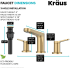 Kraus FUS14103SFBB - 2 Handle 8-Inch Widespread Bathroom Faucet with 1.2 GPM Flow Rate