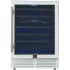 Forno Bacchino FWCDR663424WHT - Bacchino 24 Inch Wine Cooler, White with Antique Brass Handles, with LED Lighting, Triple Glass Door, 51 Bottle Capacity, Built-In or Freestanding