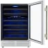 Forno Bacchino FWCDR663424WHT - Bacchino 24 Inch Wine Cooler, White with Antique Brass Handles, with LED Lighting, Triple Glass Door, 51 Bottle Capacity, Built-In or Freestanding