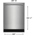 Frigidaire Gallery Series GDHH4527AF - Product - Dimensions 24" Dishwasher Stainless Steel GDHH4527AF