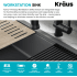 Kraus KFDW133MGR - 33 Inch Fireclay Single Bowl Dual Mount Workstation Kitchen Sink Features