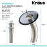 Kraus Vessel Mixer Series KGW1700PU10SNBLCL - Waterfall Bathroom Faucet Dimension