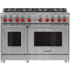 Wolf GR488 - 48 Inch Freestanding Pro-Style Gas Range - Red Knobs