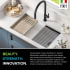 Kraus Bellucci™ KGUW133WH10075MB - 33 Inch Single Bowl Granite Undermount Kitchen Sink Bellucci Granite Workstation