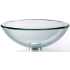 Kraus Clear Glass Series GV10119MMCH - Clear Glass Vessel 17" Bathroom Sink w/ Pop-Up Drain in Chrome