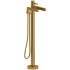 Rohl Paradox™ TPX39BG - Paradox™ Thermostatic Single Hole Floor Mount Tub Filler Trim with Hand Shower in Brushed Gold