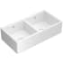 Rohl Shaker MS3518WH - 35 Inch Shaker Double Bowl Apron Front Fireclay Kitchen Sink