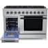 Hauslane PRG48BS - 48 Inch Freestanding Dual Fuel Range