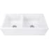 Nantucket Sinks Cape Collection HYANNIS36DBL - 36 Inch Double Bowl Farmhouse Sink with Solid Fireclay Construction