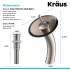 Kraus Vessel Mixer Series KGW1700PU10SNBRCL - Waterfall Bathroom Faucet Dimension