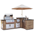 Fire Magic IL660FOR116BA - French Barrel Oak L- Shaped Reclaimed Wood Island with Refrigerator Cut-out