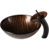 Kraus CGV39819MM10ORB - Brown Glass Vessel 17" Bathroom Sink w/ Waterfall Faucet and Pop-Up Drain in Oil Rubbed Bronze