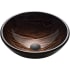 Kraus CGV39819MM10ORB - Brown Glass Vessel 17" Bathroom Sink w/ Waterfall Faucet and Pop-Up Drain in Oil Rubbed Bronze
