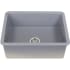 Nantucket Sinks ISFC24GRSB1 - 24 Inch Matte Grey Single Bowl Dual Mount Sink with a Stainless Steel Basket Strainer