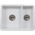Nantucket Sinks ISFC24X18WDB2 - Fireclay White Double Bowl Dual Mount Sink with 2 Stainless Steel Basket Strainers