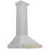 ZLINE Autograph Edition KB4SNZ36G - 36 Inch Wall Mount Chimney Hood Polished Gold Handle