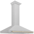 ZLINE Autograph Edition KB4SNZ48G - 48 Inch Wall Mount Chimney Hood Polished Gold Handle