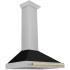 ZLINE Autograph Edition KB4SNZBLM36G - 36 Inch Wall Mount Chimney Hood Polished Gold Handle