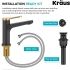 Kraus Indy™ Series KBF1411SFBBMB - Single Handle Bathroom Faucet in Spot-Free Brushed Brass / Matte Black with Pop Up Drain and Supply Lines