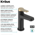 Kraus Indy™ Series KBF1411SFBBMB - Single Handle Bathroom Faucet in Spot-Free Brushed Brass / Matte Black with Pop Up Drain and Supply Lines