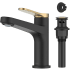 Kraus Indy™ Series KBF1411SFBBMB - Single Handle Bathroom Faucet in Spot-Free Brushed Brass / Matte Black with Pop Up Drain and Supply Lines