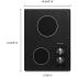 KitchenAid Architect Series II KECC056RBL - 15" Electric Cooktop with 2 Radiant Elements (dimension view)