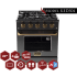 Kucht Professional Gemstone™ KED304 - 30 Inch Freestanding Dual Fuel Range