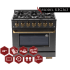 Kucht Professional Gemstone™ KEG363LP - 36 Inch Freestanding Gas Range in Features View