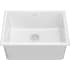 Kraus KFD124GWH - Turino 24 Inch Drop-In Undermount Fireclay Single Bowl Kitchen Sink with Thick Mounting Deck in Gloss White