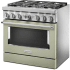 KitchenAid Commercial-Style KFDC506JAV - 36 Inch Freestanding Dual Fuel Smart Range Angle View