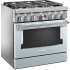 KitchenAid Commercial-Style KFDC506JMB - 36 Inch Freestanding Dual Fuel Smart Range Angle View