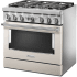 KitchenAid Commercial-Style KFDC506JMH - 36 Inch Freestanding Dual Fuel Smart Range Angle View