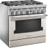 KitchenAid Commercial-Style KFDC506JMH - 36 Inch Freestanding Dual Fuel Smart Range Angle View