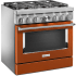 KitchenAid Commercial-Style KFDC506JSC - 36 Inch Freestanding Dual Fuel Smart Range Angle View