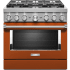 KitchenAid Commercial-Style KFDC506JSC - 36 Inch Freestanding Dual Fuel Smart Range